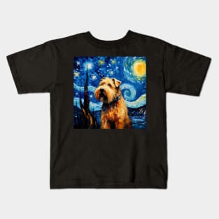 Irish Terrier painted by Vincent Van Gogh Kids T-Shirt